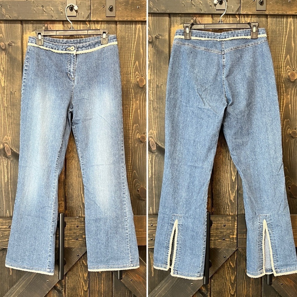Vintage Carolina Blues 90s Y2K Lace Trim Bootcut Jeans 6 Western Festival Boho‎